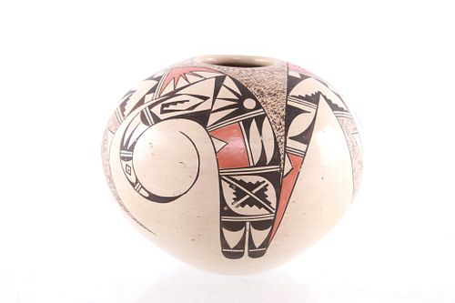 Acoma Pueblo Polychrome Seed Pottery Vessel