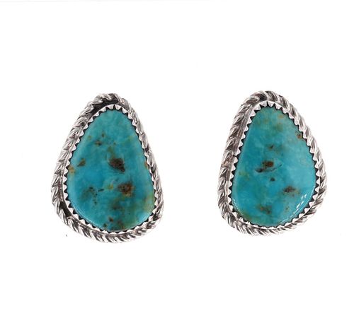 Navajo Jennifer Begay Turquoise Stud Earrings