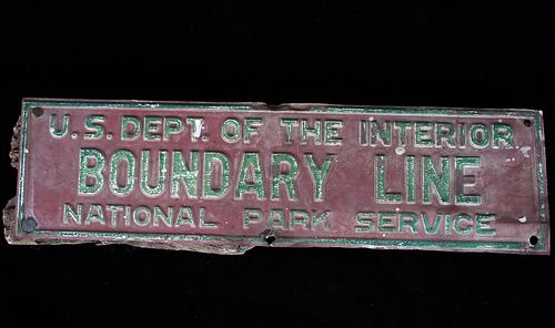 Early U.S. Dept. of Interior Boundary Sign