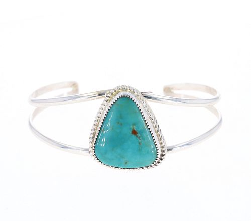 Navajo H Tsosie Sterling Silver Turquoise Bracelet