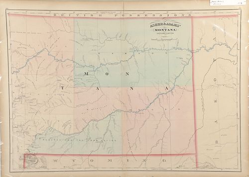 Asher and Adams Eastern Montana Map 1874