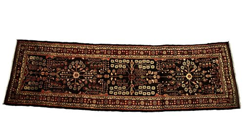 1930's Bijar Persian Hand Knotted Wool Runner Rug
