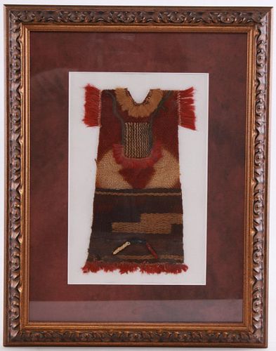 After Hopi Textile Folk Art Doll Clothes Framed