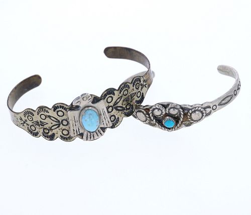 Bell Trading Post Turquoise Cuff Bracelets (2)