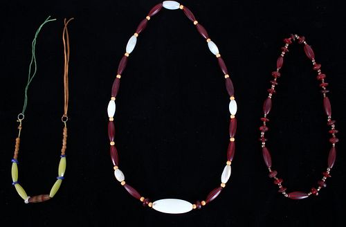 Russian Vaseline Trade Bead Necklaces (3)
