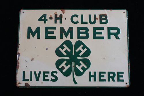 Vintage 4-H Club Member Sign from 1950-1960s