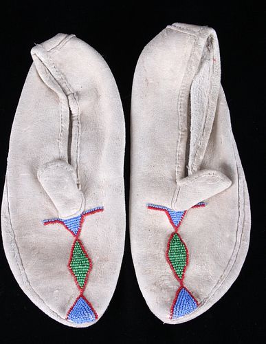 1950 Montana Crow Brain Tanned Moccasins