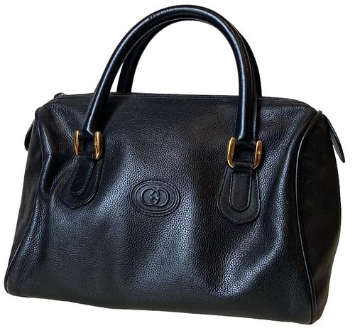 Vintage GUCCI Black Leather Bag