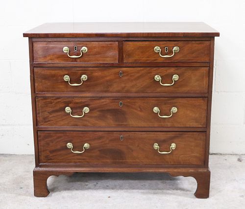 Maryland transitional inlaid mahogany chest of drawers