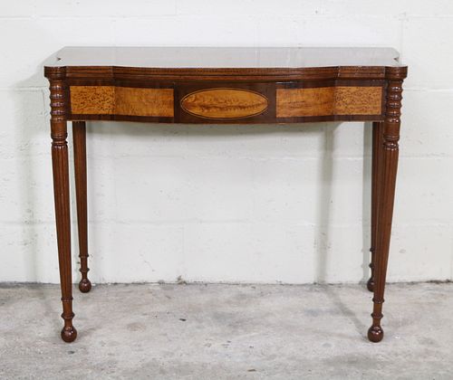 New England Federal mixed woods card table