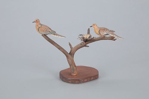 Miniature Dove Family by Allen J. King (1878-1963)