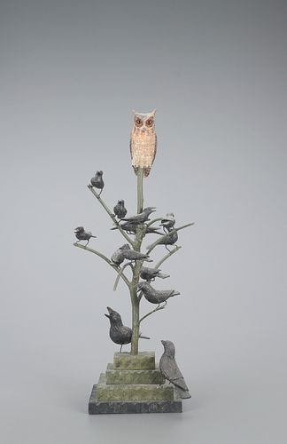 Owl and Crow Tree by Frank S. Finney (b. 1947)