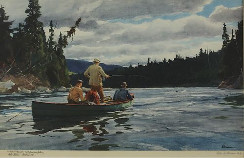 Ogden M. Pleissner (1905-1983), Rising Salmon