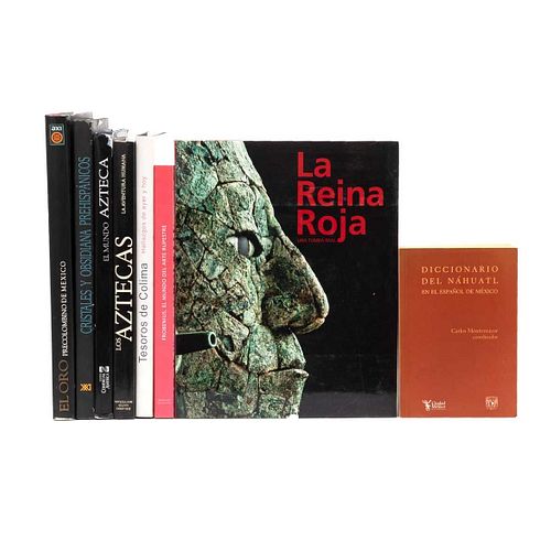 Libros sobre Culturas Prehispánicas. La Reina Roja, una tumba real de Palenque / El Mundo Azteca / El oro Precolombino de México. 8 pzs