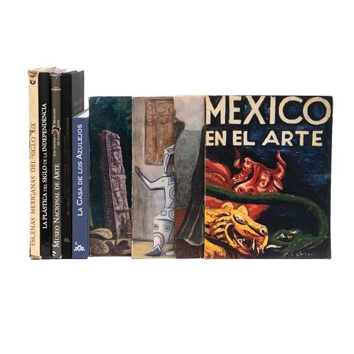 Libros sobre Arte Mexicano. Escenas Mexicanas del Siglo XIX / La Plástica del Siglo de la Independencia / México en el Arte. Piezas: 9.