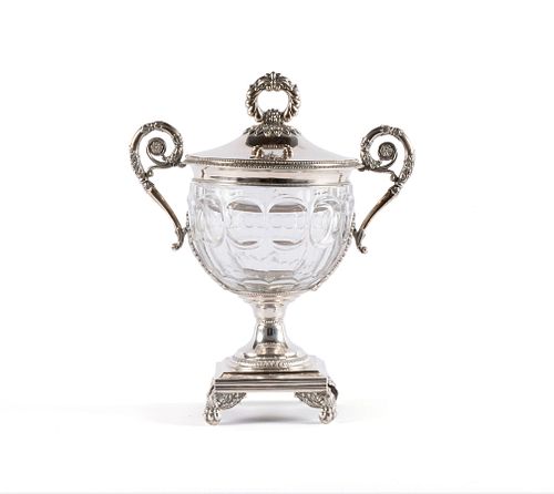 DUPRE SILVER MOUNTED CANDY DISH