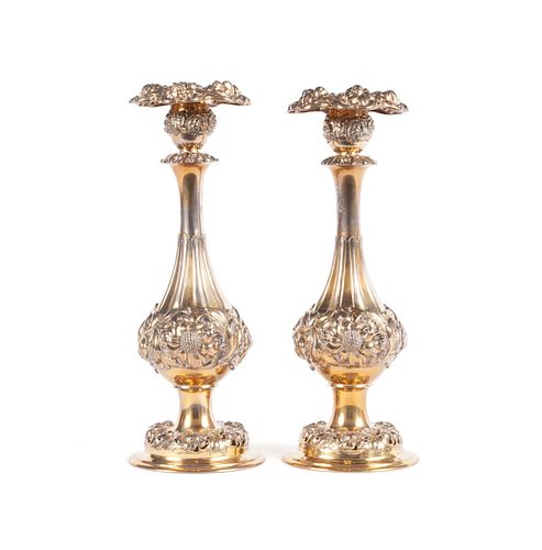 PAIR OF TIFFANY & CO. VERMEIL CANDLESTICKS