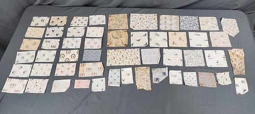 52 Antique Novelty Conversation Print Fabric Swatches