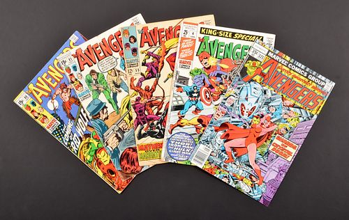 5 Marvel Comics, THE AVENGERS #4, #55, #80, #81 & #171