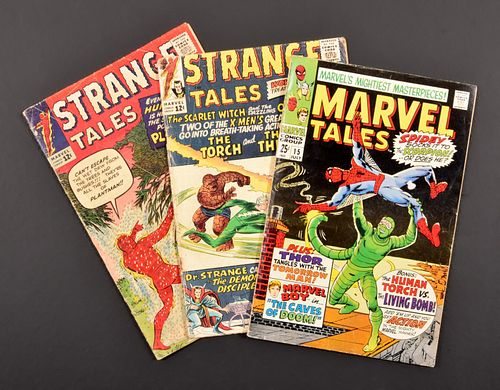 3 Marvel Comics, MARVEL TALES #15, STRANGE TALES #113 & #128