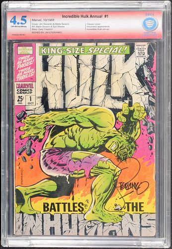 Marvel Comics THE INCREDIBLE HULK ANNUAL #1, CBCS 4.5, Signed