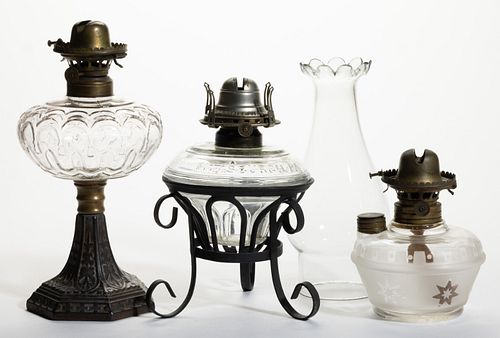 ASSORTED KEROSENE LAMPS, LOT OF THREE