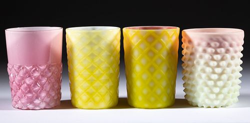ASSORTED VICTORIAN GLASS TUMBLERS, LOT OF FOUR,