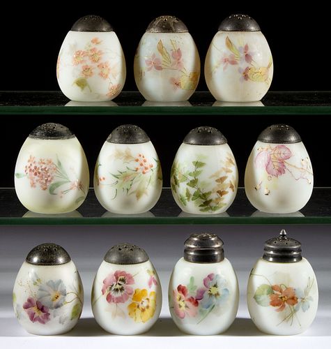 MT. WASHINGTON DECORATED EGG SALT AND PEPPER SHAKERS, LOT OF 11,