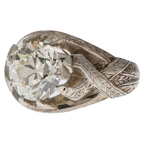 3.30 Carat Diamond Ring in 18 Karat White Gold