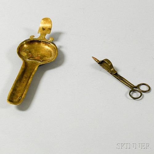 Brass Candle Snuffer and Tray
