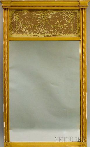 Federal-style Gilt-gesso Eglomise Mirror
