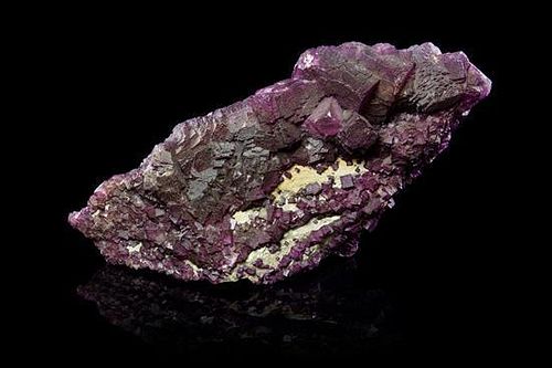 * A Purple Fluorite Specimen,, Hardin County, Illinois, United States,, collected in 1972, strongly saturated purple crystals wi