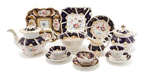 A Coalport Porcelain Partial Coffee and Dessert Service, Height of tallest 9 1/2 inches.