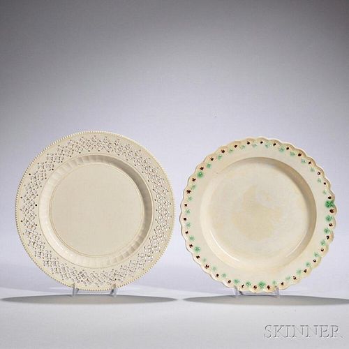 Two Lead-glazed Creamware Plates
