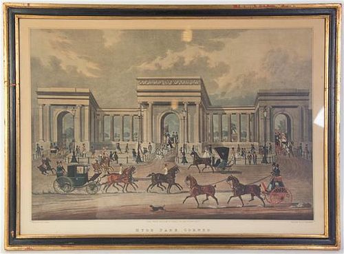 * Two English Hand Colored Engravings, Height of largest 17 x width 24 3/4 inches.