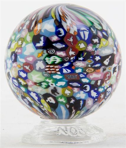 * A Studio Glass Sphere, Noble Effort Glass, Height 2 1/4 inches.
