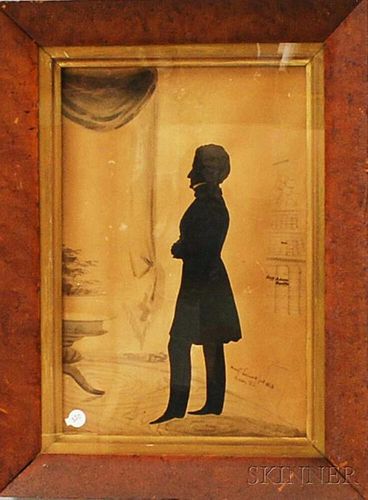 Framed Auguste Edouart Full-length Silhouette of a Gentleman