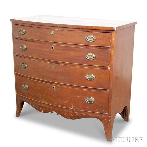 Federal Mahogany Bow-front Chest of Drawers