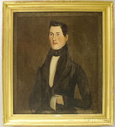 American School, 19th Century       Portrait of a Young Man.