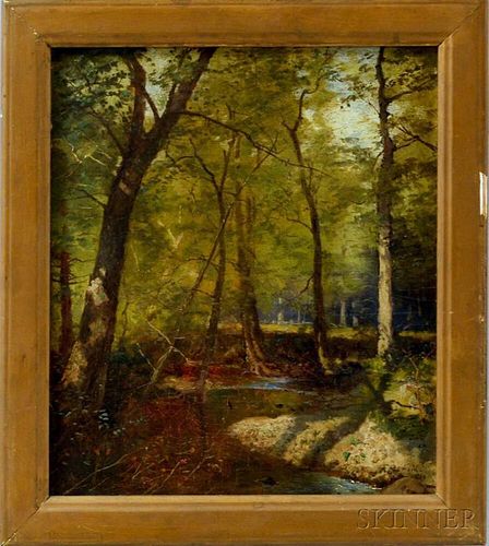 Frank Penfold (American/French, 1849-1921)       Forest Scene with Creek.