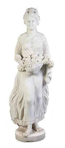 An Italian Marble Figure, 19TH CENTURY, Height 58 1/2 inches.