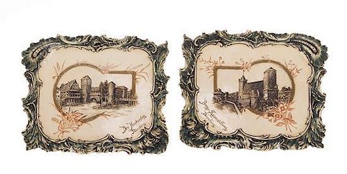 A Pair of Musterschutz Ceramic Plaques, Height 10 1/2 x width 13 inches.