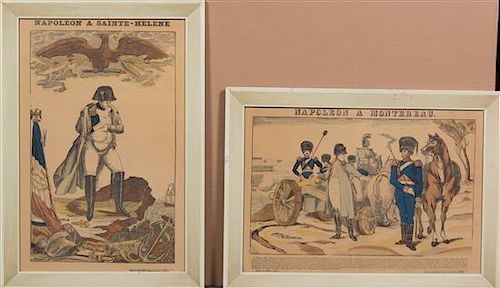 A Group of Four French Napoleonic Prints, Height 16 x width 22 inches (each).