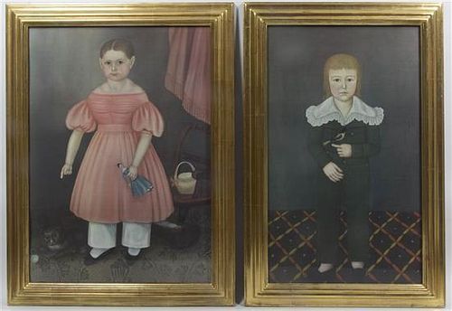 * Two American Prints, Height of first 27 3/8 x width 15 7/8 inches.