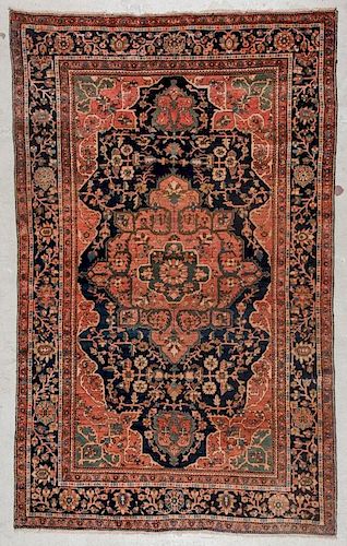 Antique Sarouk Ferahan Rug: 4'3'' x 6'9'' (130 x 206 cm)