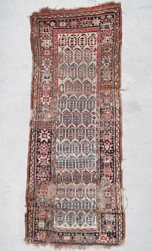 Antique Caucasian Rug: 2'9'' x 7'1'' (84 x 216 cm)