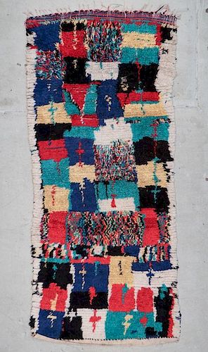 Vintage Moroccan Rug: 3'9'' x 8'7'' (114 x 262 cm)