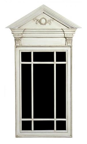* A Neoclassical Style Painted Pier Mirror, Height 73 x width 41 1/2 inches.