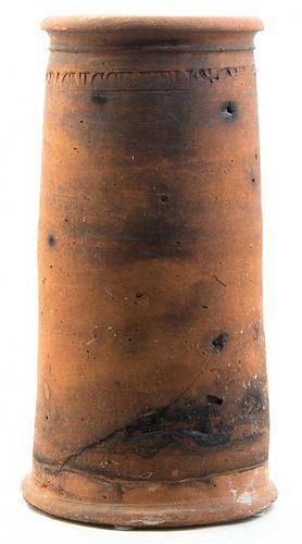 * A Terracotta Chimney Head, Height 24 1/4 inches.