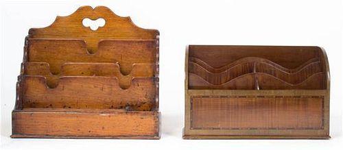 * Two English Stationery Racks, Width of first 11 1/2 inches.